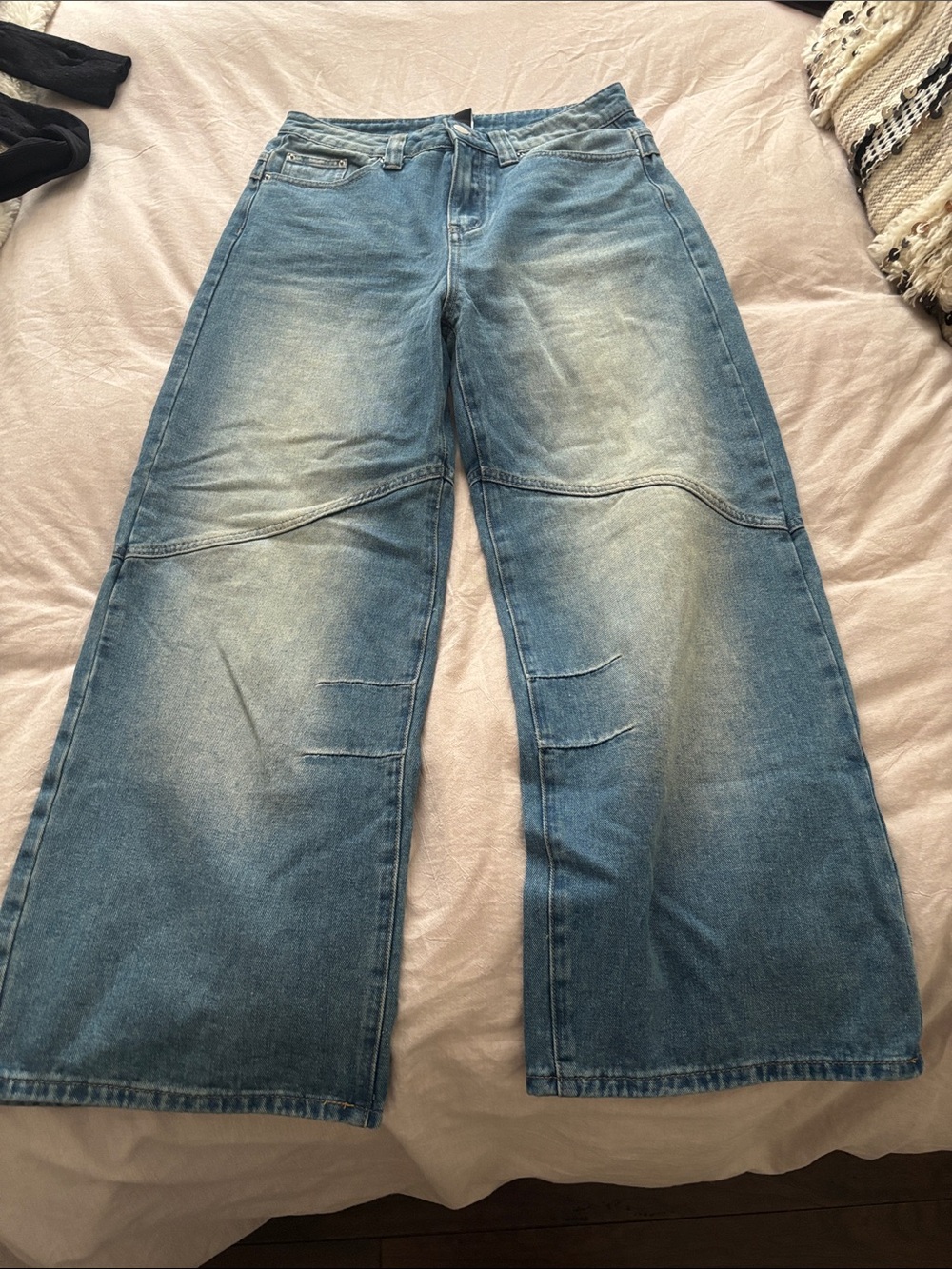 Cider Light Blue Wide Leg Denim Jeans